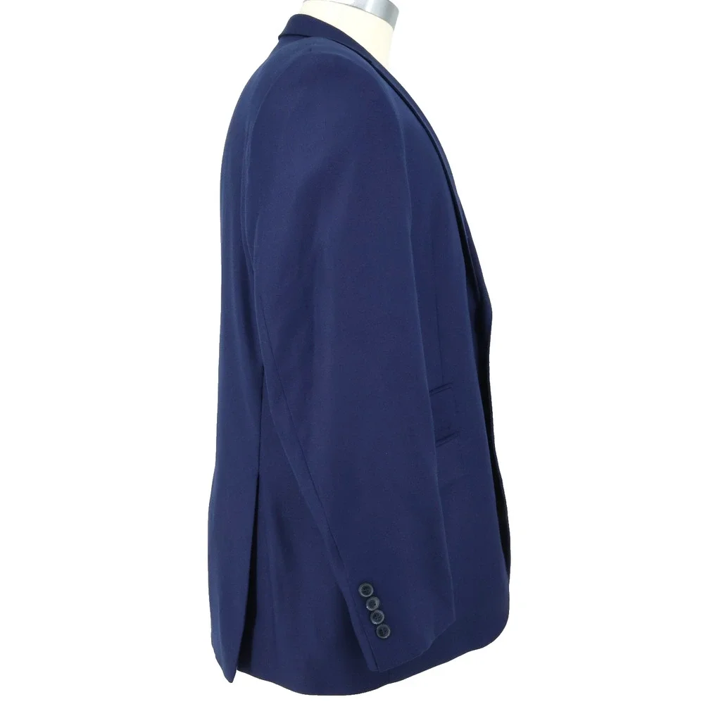 Perry Ellis Portfolio Sport Coat Mens 46R Blue Jacket Blazer Slim Fit Preppy
